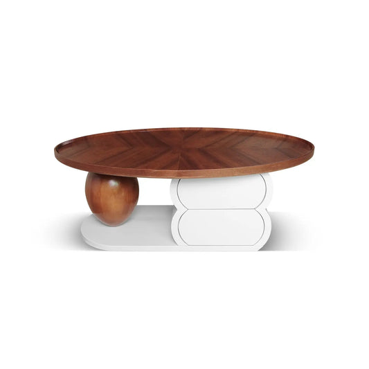 Oval Simple Design Special-Shaped Coffee Table Home Storage Coffee Table with Drawers Marsiling