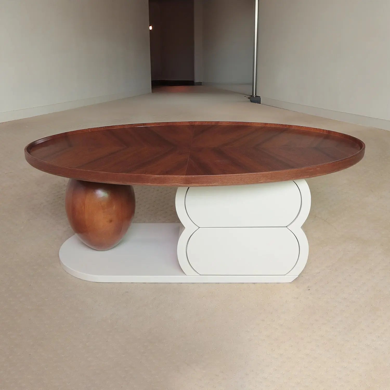 Oval Simple Design Special-Shaped Coffee Table Home Storage Coffee Table with Drawers Marsiling