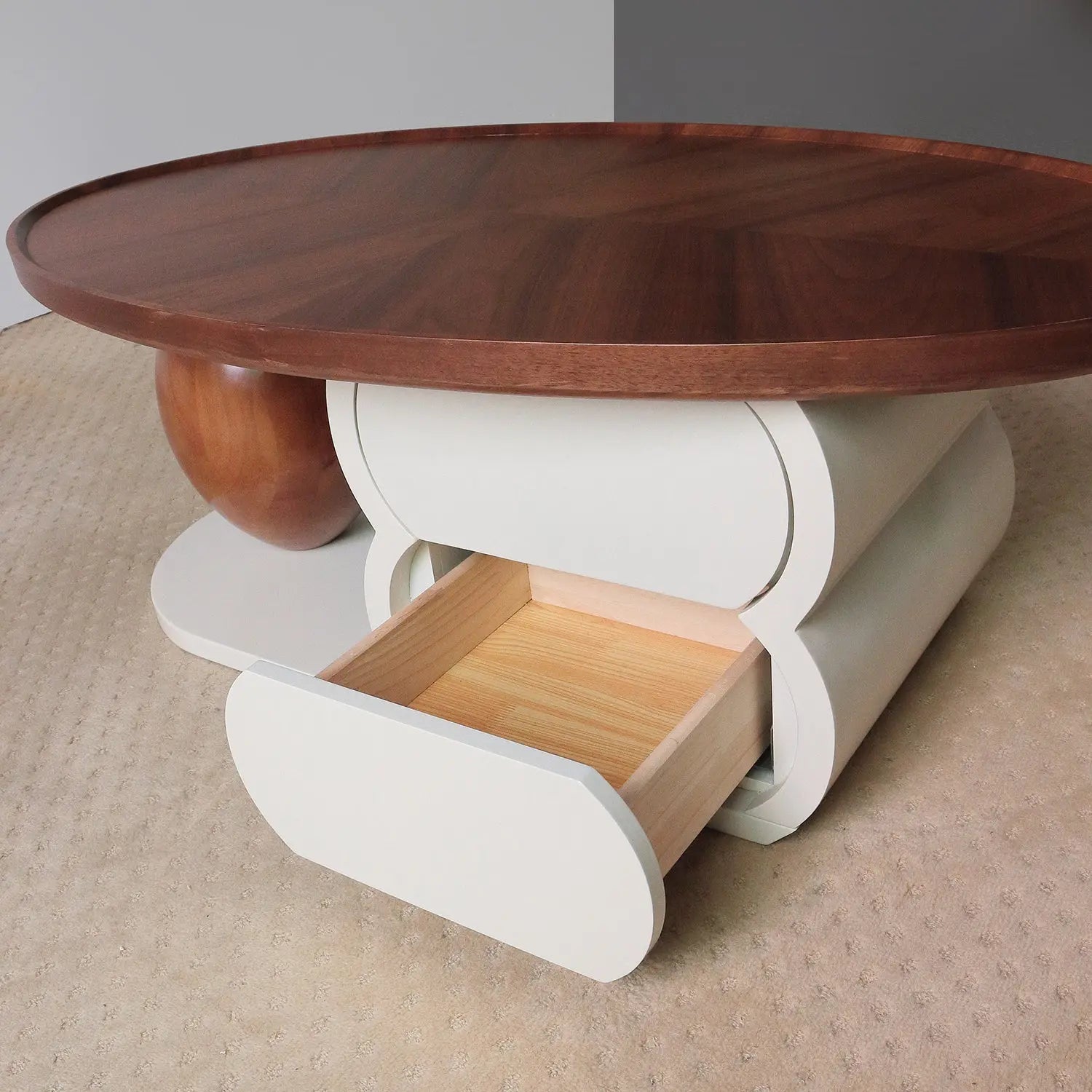 Oval Simple Design Special-Shaped Coffee Table Home Storage Coffee Table with Drawers Marsiling