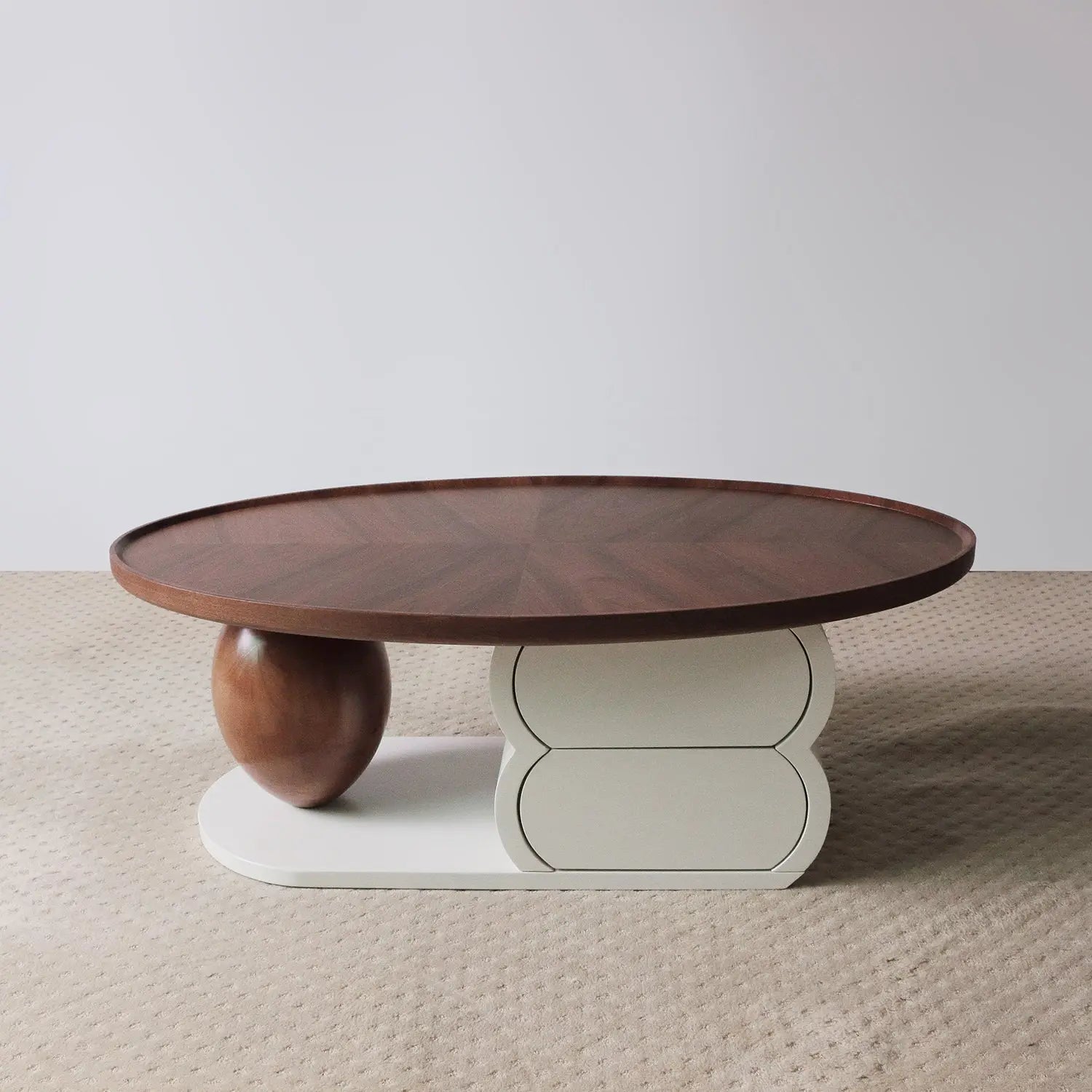 Oval Simple Design Special-Shaped Coffee Table Home Storage Coffee Table with Drawers Marsiling