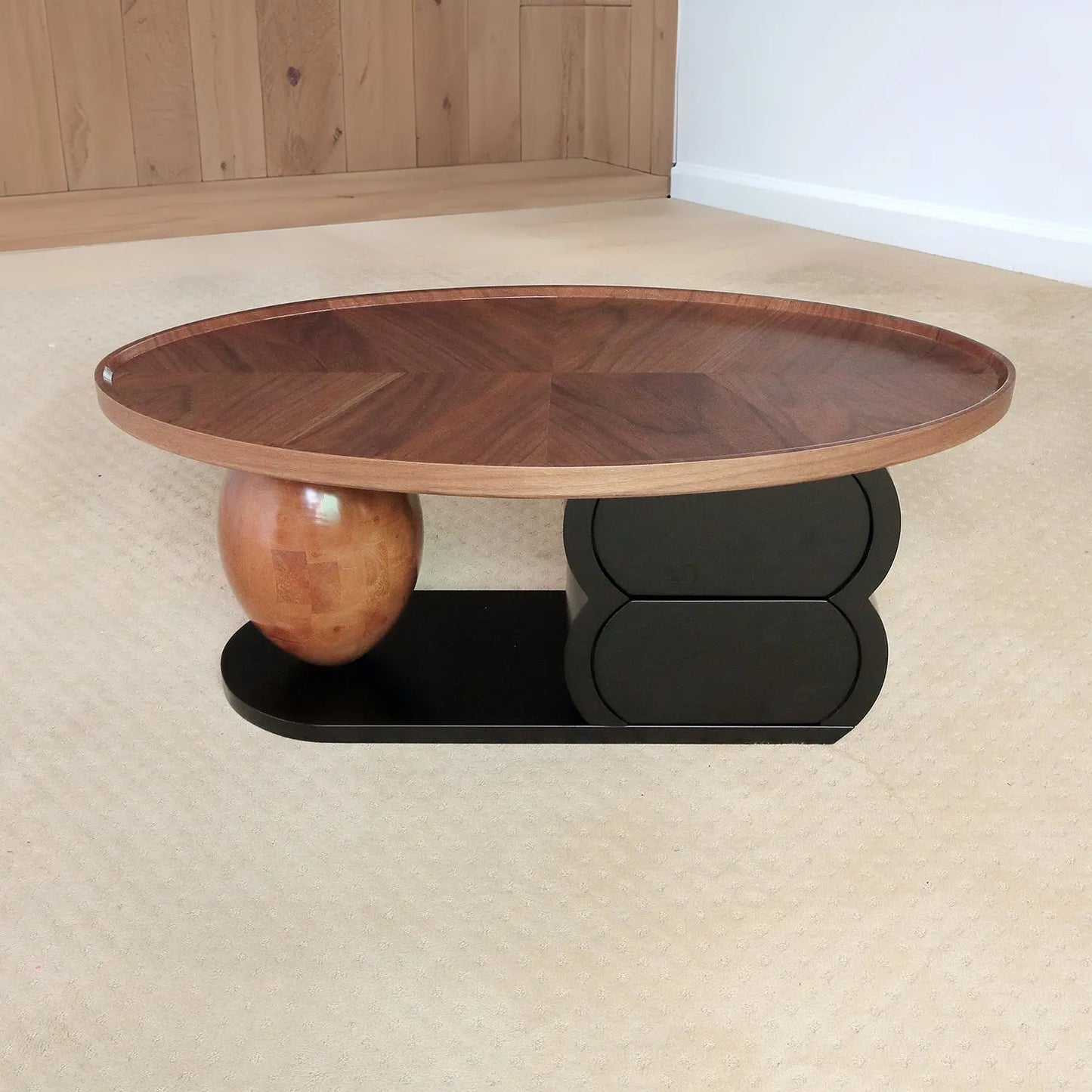 Oval Simple Design Special-Shaped Coffee Table Home Storage Coffee Table with Drawers Marsiling