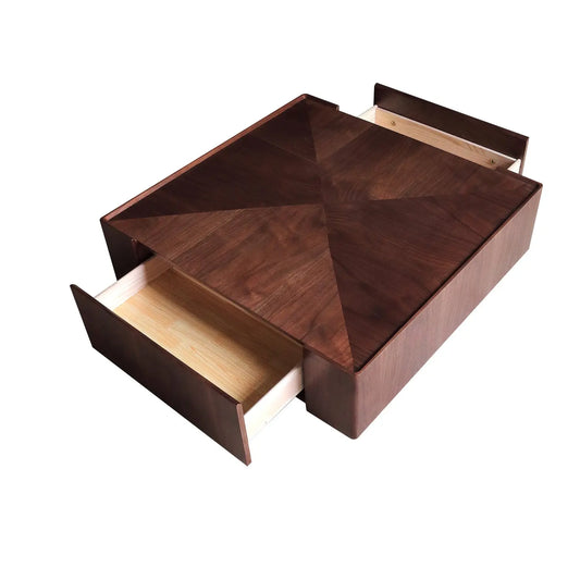 Nordic Style Home Decoration Living Room Center Table Wood Top Square Coffee Table Set with Drawer Marsiling