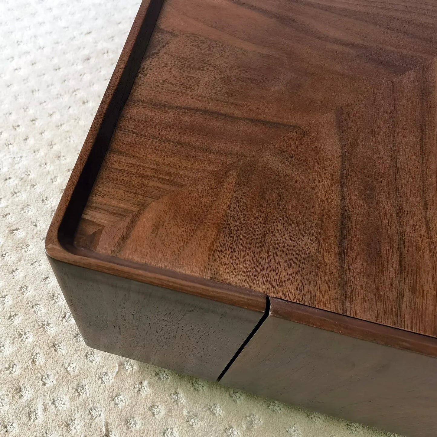 Nordic Style Home Decoration Living Room Center Table Wood Top Square Coffee Table Set with Drawer Marsiling