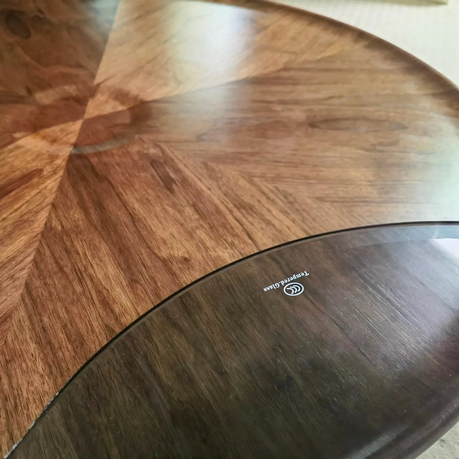 Nordic Steel Wood Top Round Veneer Tea Table Set Living Room Coffee Table Combinations Marsiling