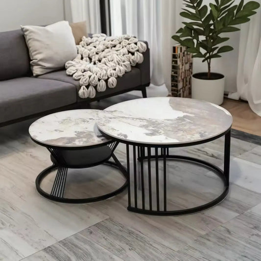 Modern Nesting Table Sets Small Living Room Furniture-End Side Table Night Stand Coffee Table Set of 2 Marsiling