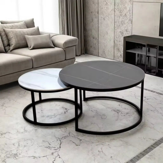Light Luxury Accent Furniture Round Coffee Table Modern Couch Center Table Leisure Nesting Tables Marsiling