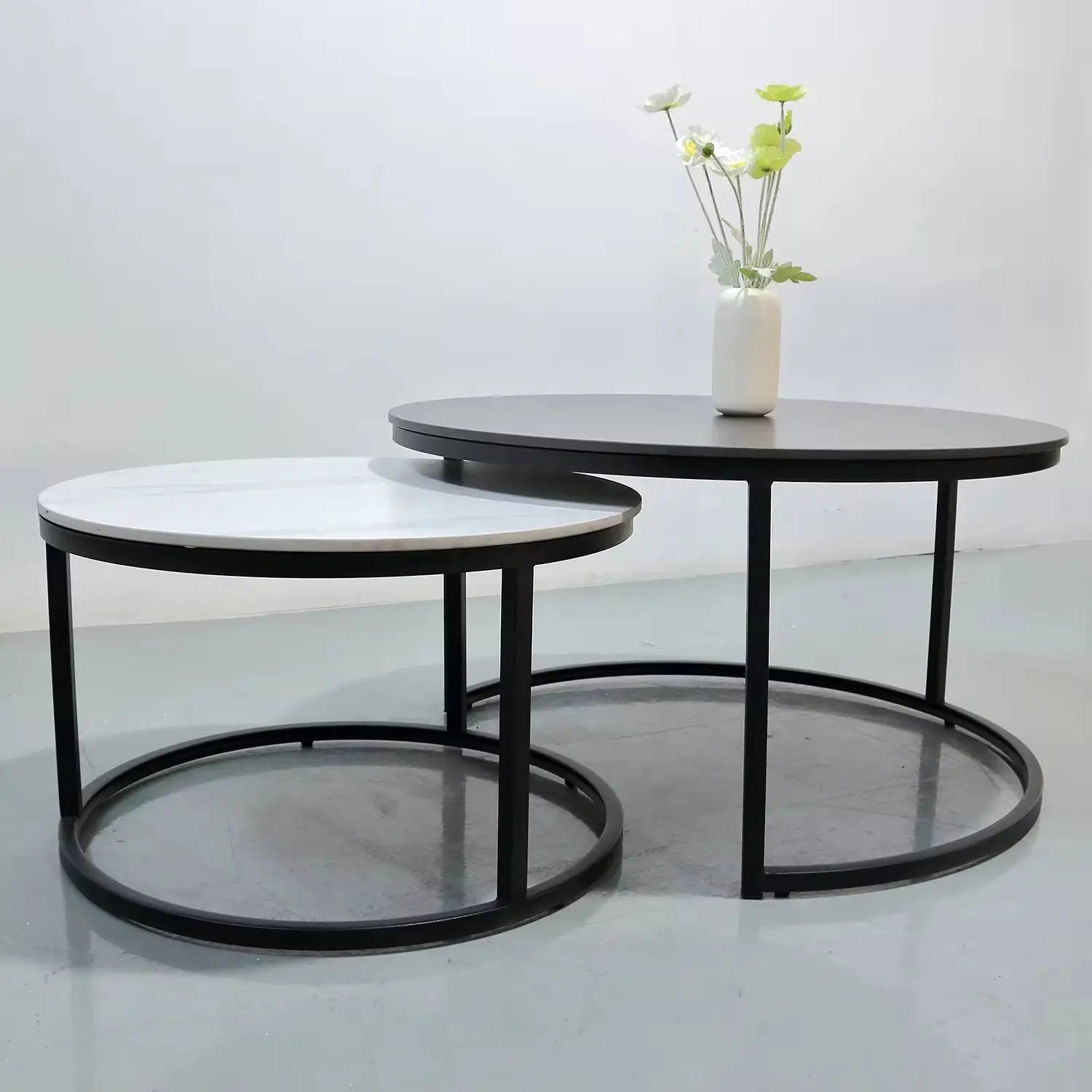 Light Luxury Accent Furniture Round Coffee Table Modern Couch Center Table Leisure Nesting Tables Marsiling
