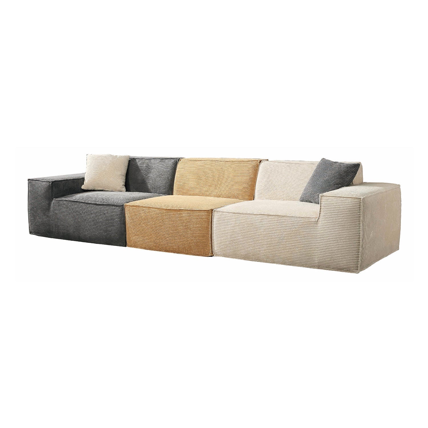 Modular Sectional Couch Corduroy Compressed Sofa in a Box Living Room Marsiling