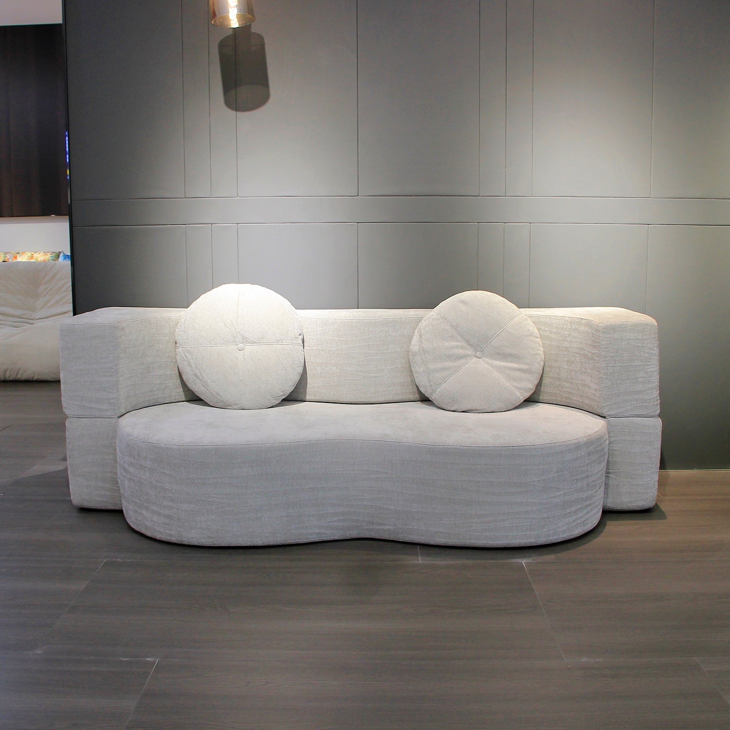 Modern Minimalist Foldable Sofa Bed Vacuum Compression Curved Shaped Marsiling