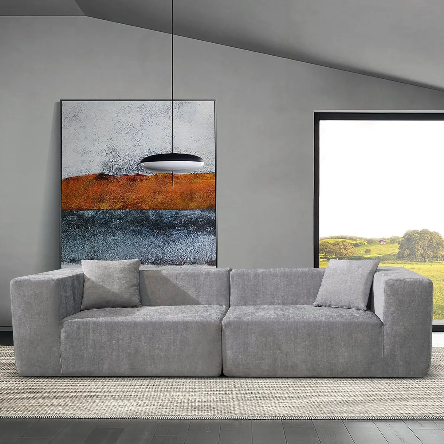 Modern Compressed Sofa Three Seater Modular Sectional Couch for Living Room Marsiling
