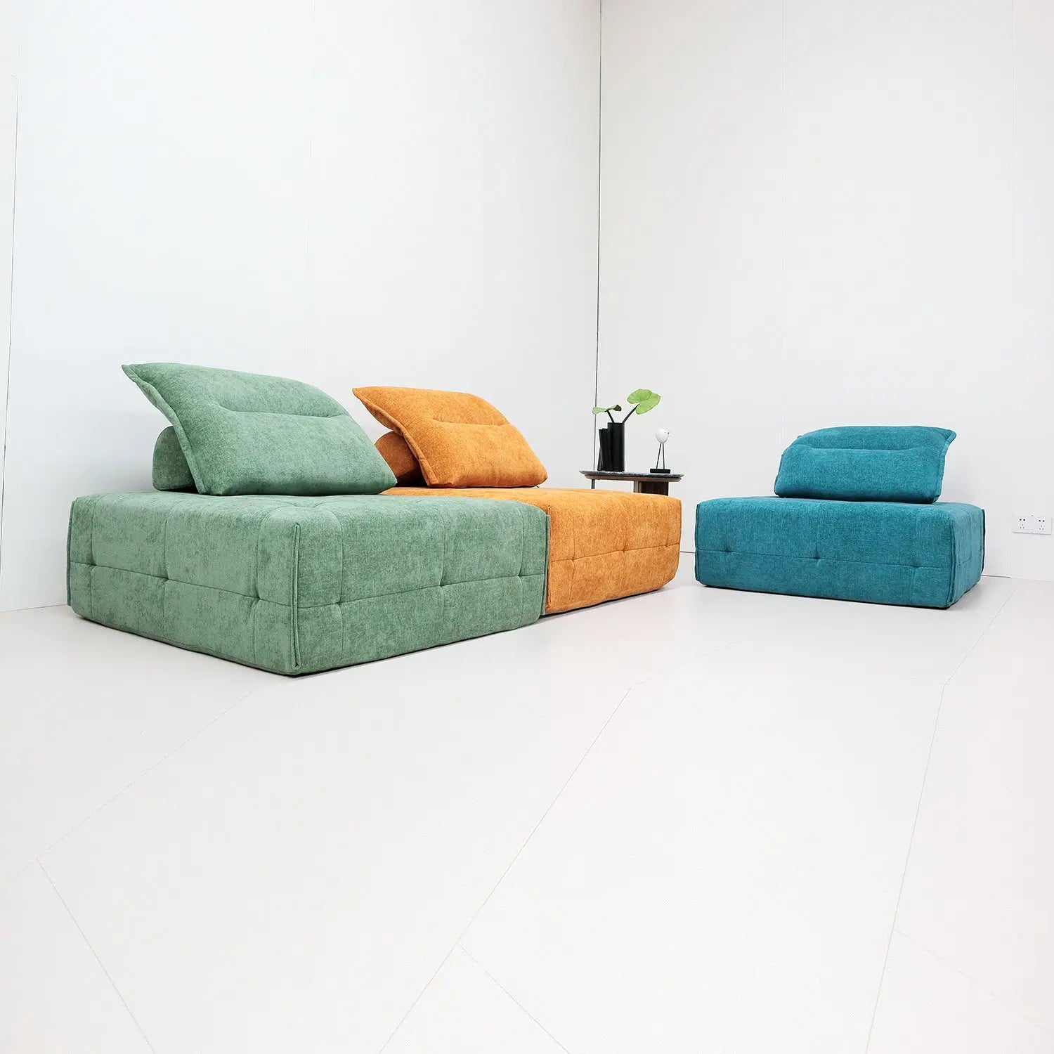 Vacuum Compressed Sofa Full Foam Corner Couch Modern Fabric Compression Sofa Marsiling