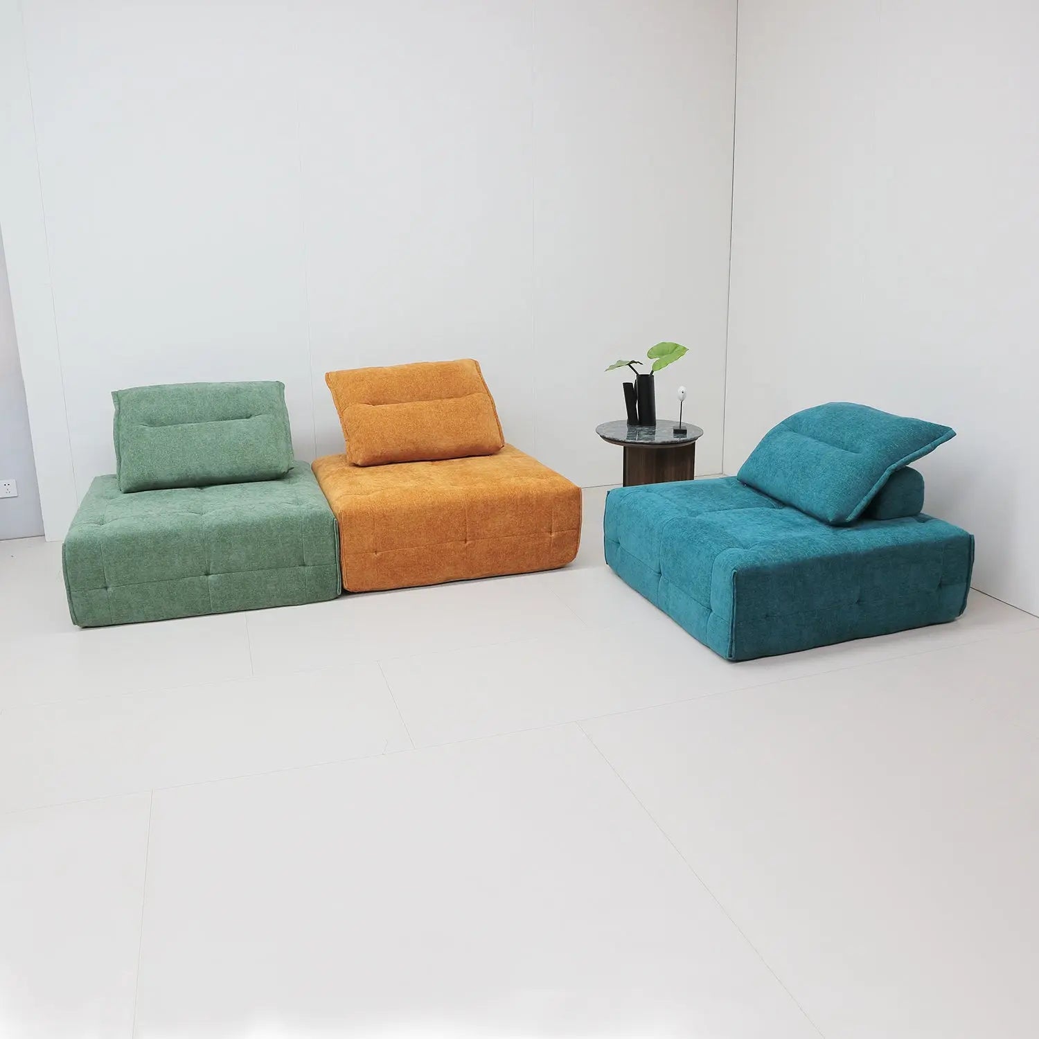 Vacuum Compressed Sofa Full Foam Corner Couch Modern Fabric Compression Sofa Marsiling