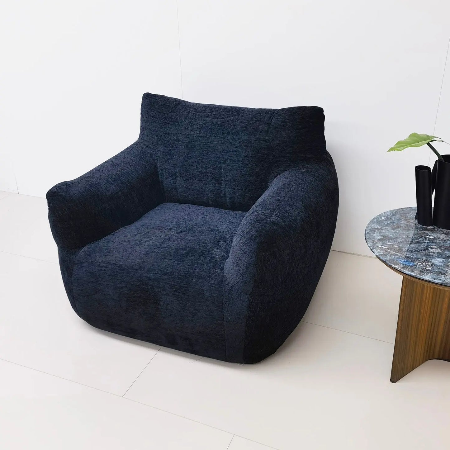 Modern Tropical Bean Bag Chair Boucle Tufted Accent Sofa Set for Adults Kids Marsiling