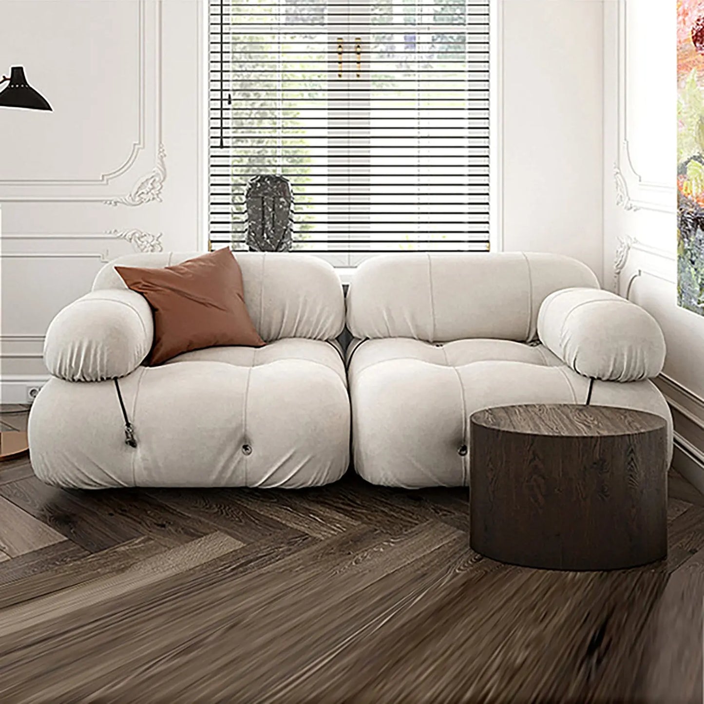 Ins Popular Sectional Combination Square Modular Corner Floor Couch Sofa Marsiling