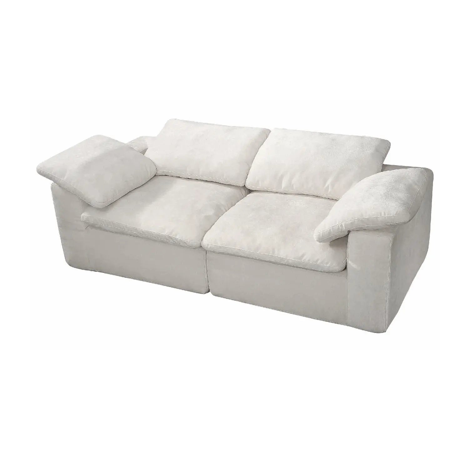 White Linen Fabric Upholstery Cozy Daybed Modular Sectional Cloud Sofa Marsiling