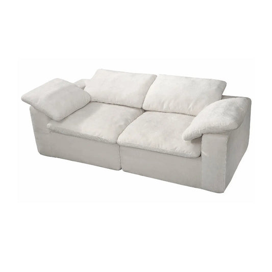 White Linen Fabric Upholstery Cozy Daybed Modular Sectional Cloud Sofa Marsiling