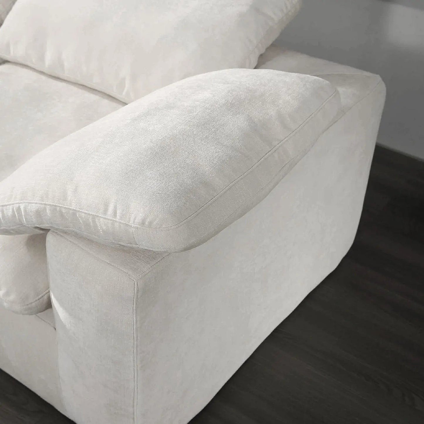 White Linen Fabric Upholstery Cozy Daybed Modular Sectional Cloud Sofa Marsiling