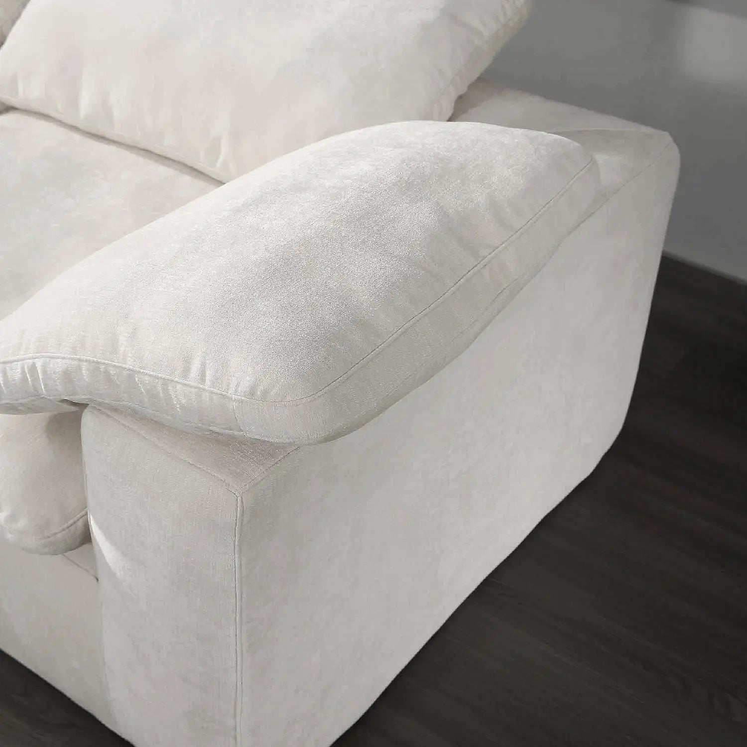 White Linen Fabric Upholstery Cozy Daybed Modular Sectional Cloud Sofa Marsiling