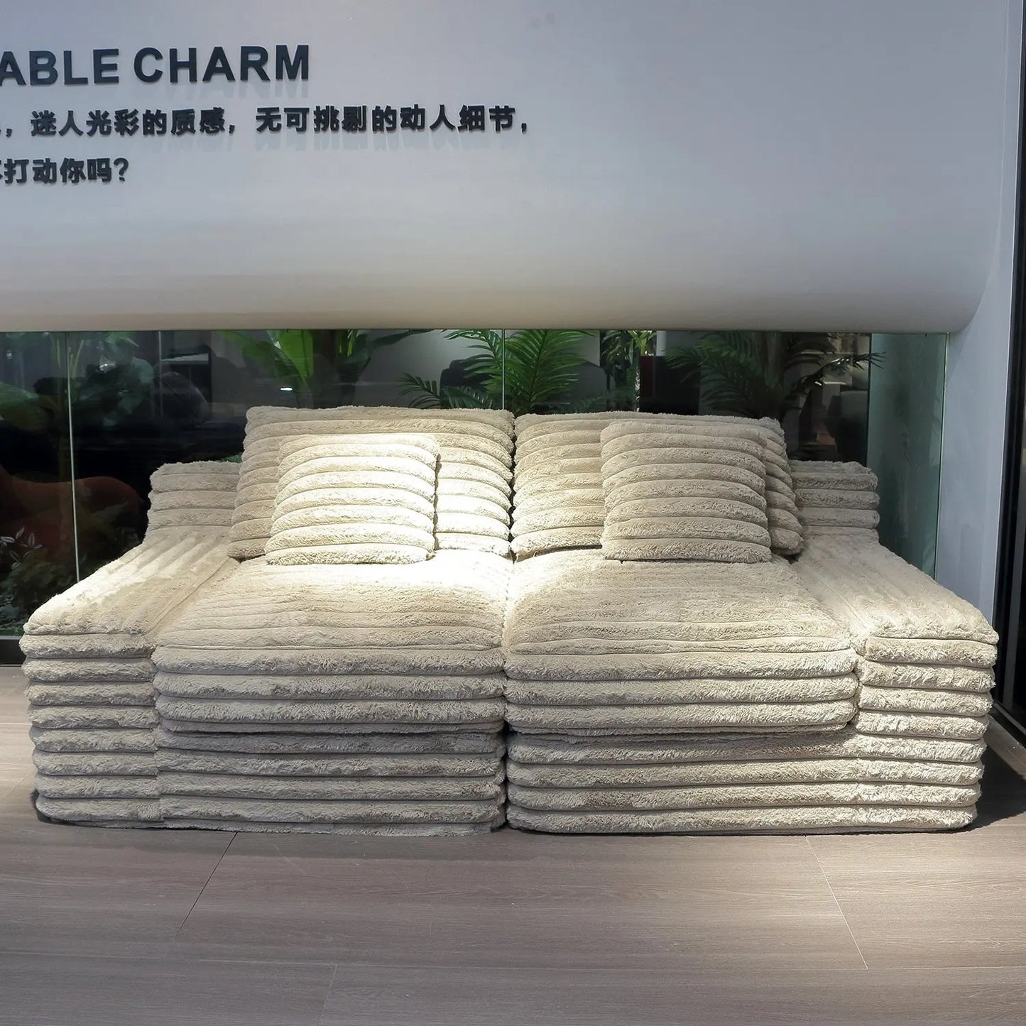 Lazy Corduroy Down Cloud Huge Sitting Deep Sofa Villa Plush Living Room Marsiling