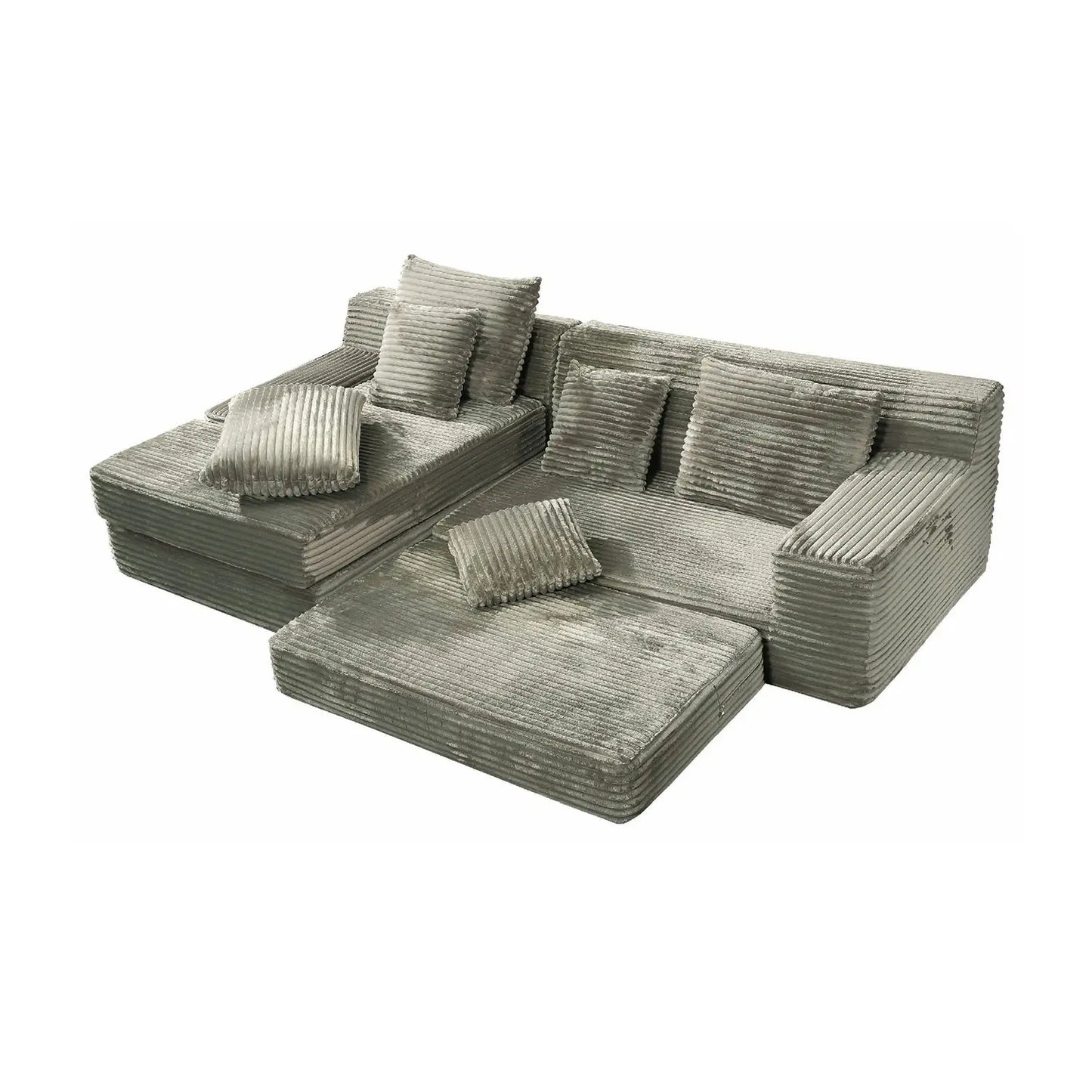Lazy Corduroy Down Cloud Huge Sitting Deep Sofa Villa Plush Living Room Marsiling
