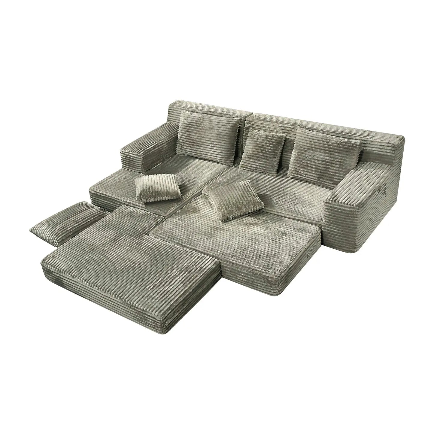 Lazy Corduroy Down Cloud Huge Sitting Deep Sofa Villa Plush Living Room Marsiling