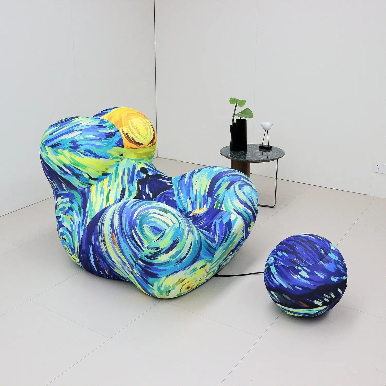 Armchair Comfortable Mother Hug Leisure Fabric Lazy Sofa Ball Lounge Chair Marsiling