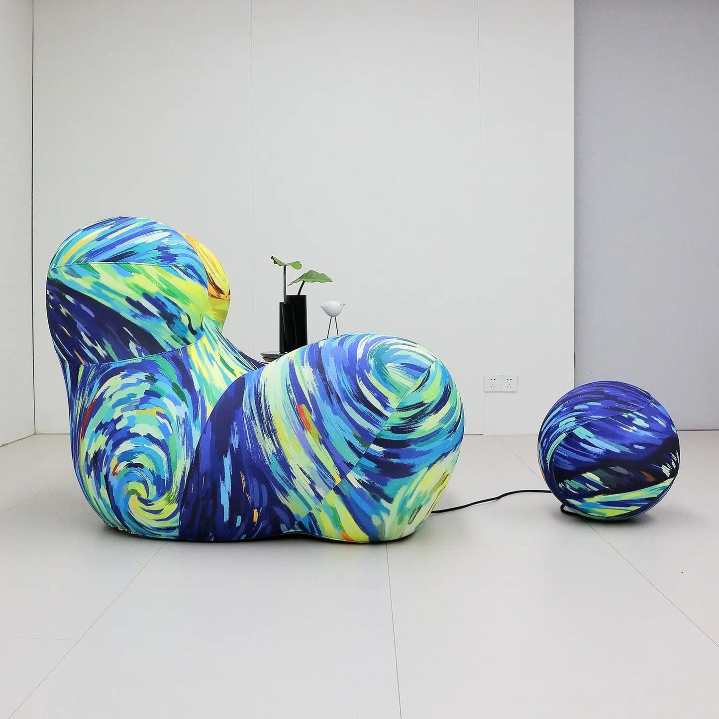 Armchair Comfortable Mother Hug Leisure Fabric Lazy Sofa Ball Lounge Chair Marsiling