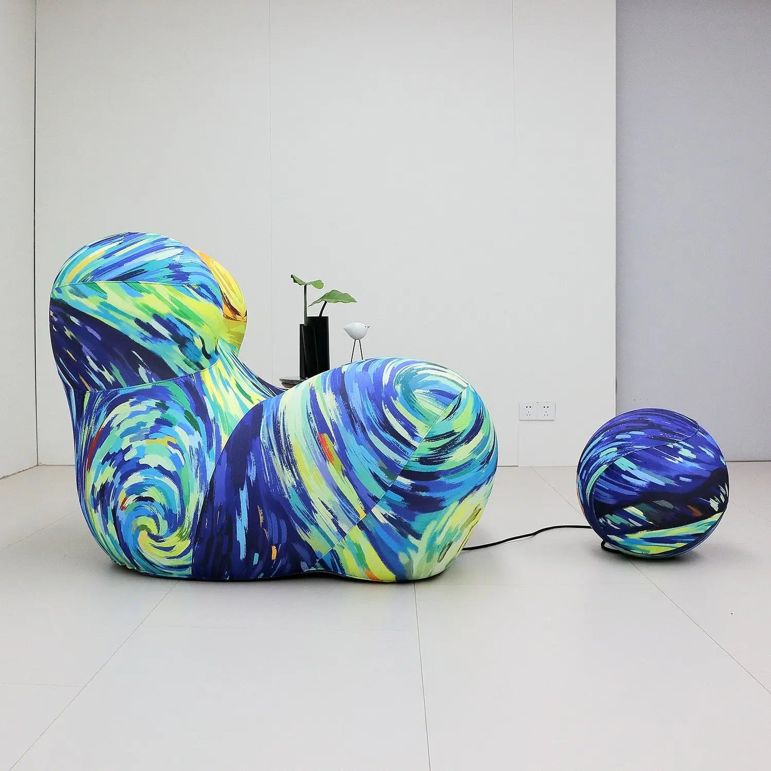Armchair Comfortable Mother Hug Leisure Fabric Lazy Sofa Ball Lounge Chair Marsiling