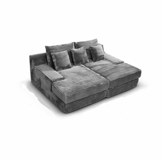 Lazy Corduroy Down Cloud Sleeper Sofa Bed - Frurry Surface Huge Plush Chair Bed for Villa Living Room YS028 Marsiling Furniture