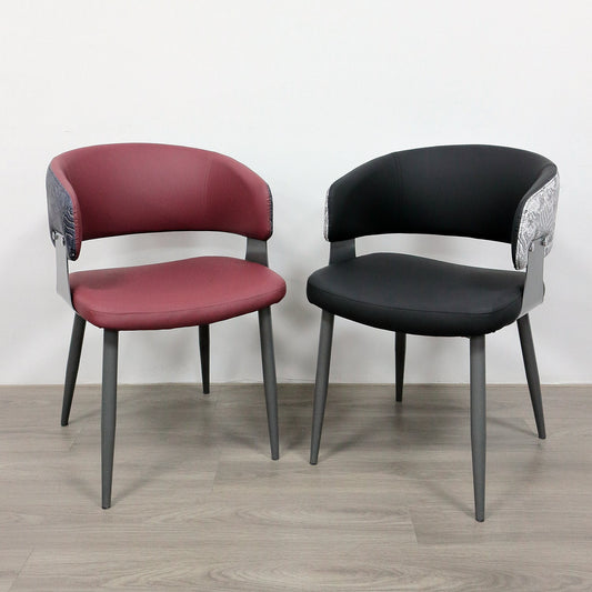 Contemporary Luxury Upholstered Indoor Metal Leather Restaurant Dining Chair