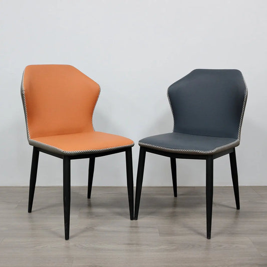Hotel Nordic Luxury PU Dining Chairs Set Manufacturers Modern Wtih Iron Legs Marsiling