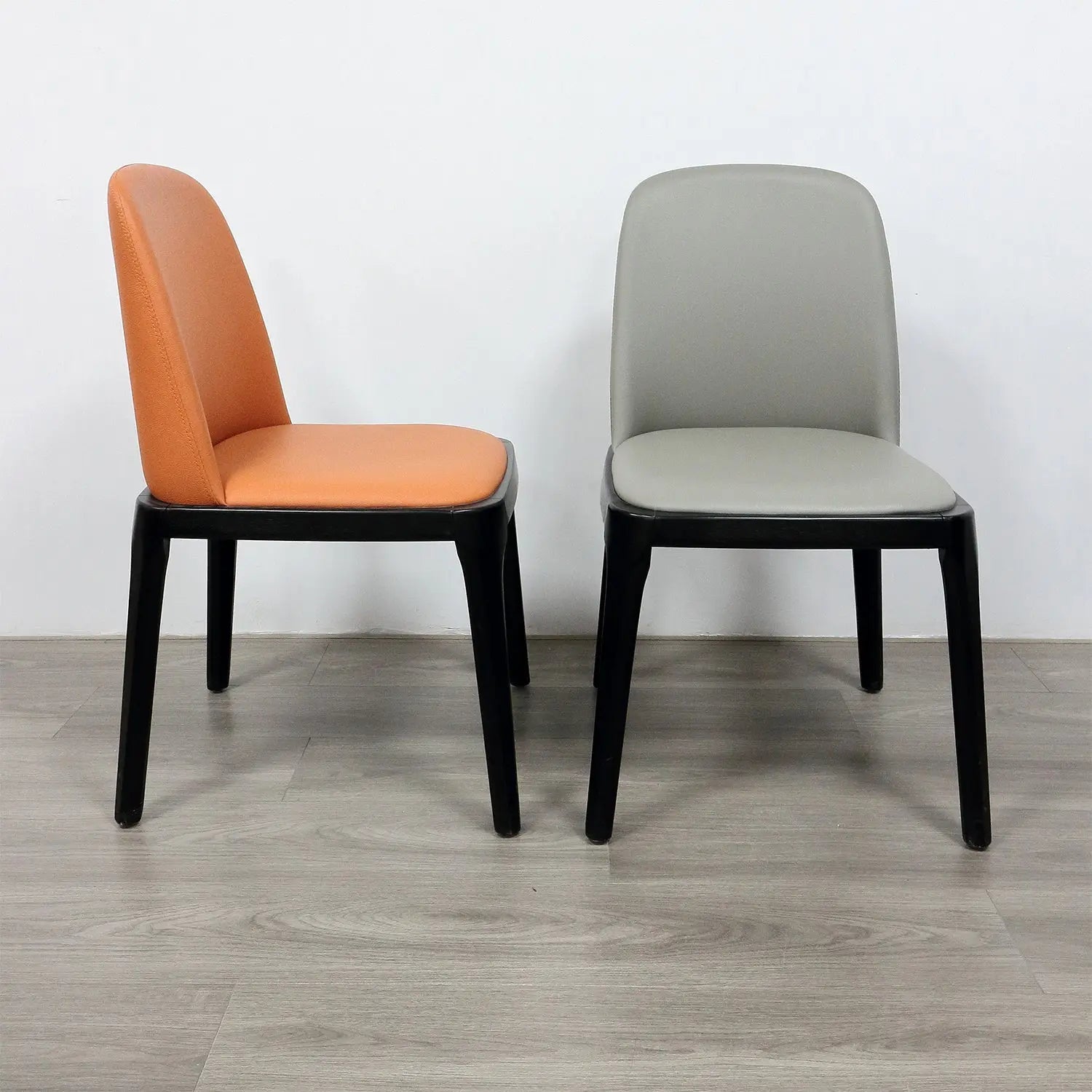 Wholesale Modern PU Leather Wood Chair Upholstered Solid Wood Dining Chairs Marsiling
