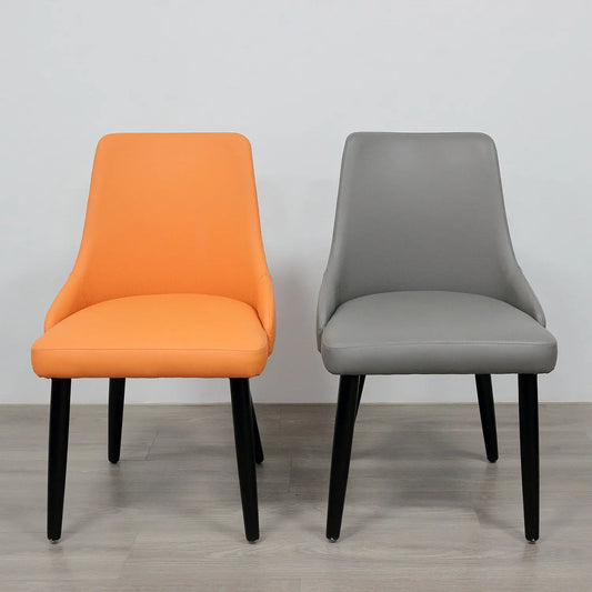 Italian Hote PU Leather Covered Backrest Upholstered High Back Dining Chairs Marsiling