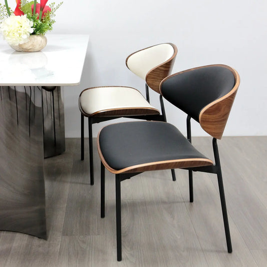Modern Solid Wood Leather Dining Coffee Shop Restaurant Furniture Hotel Chairs Marsiling