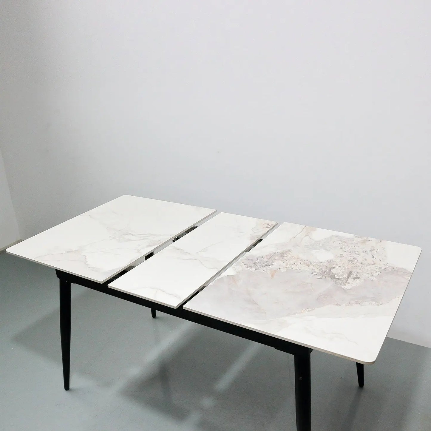 Simple Style Glossy Sintered Stone Table Top Extendable Dining Table Furniture Marsiling