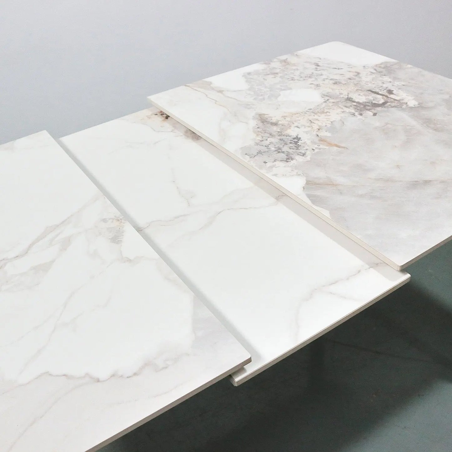 Simple Style Glossy Sintered Stone Table Top Extendable Dining Table Furniture Marsiling