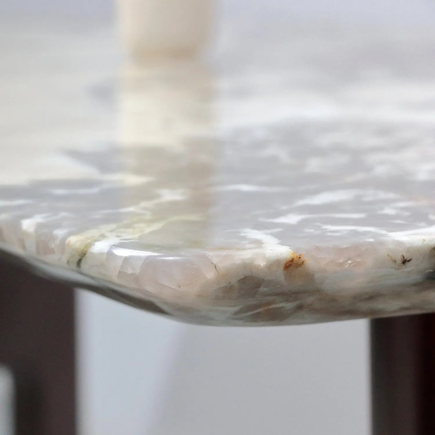 Luxury Stone Rectangular Dining Table - Natural Veins Minimalist Design Marsiling