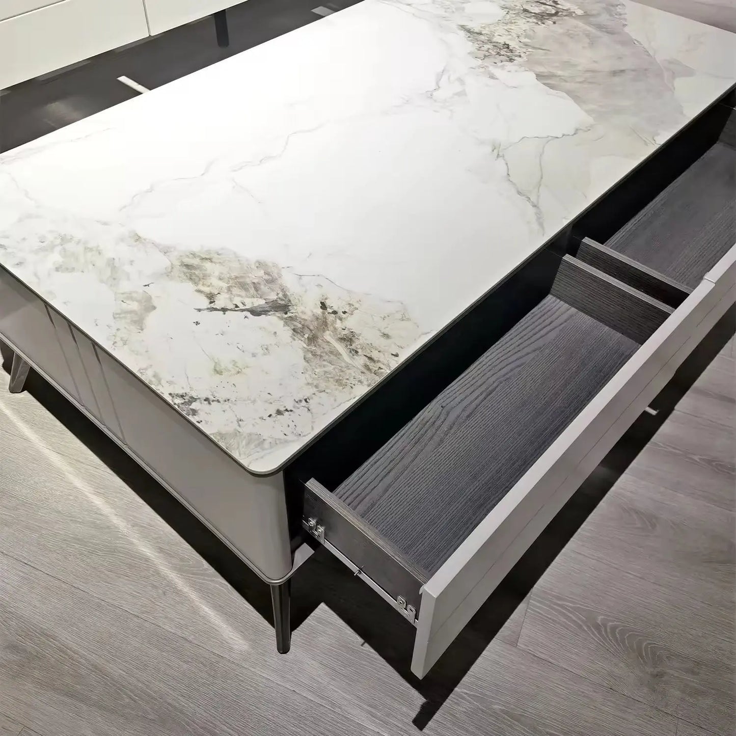 Modern Design Rectangular Coffee Tea Table Hotel Home Furniture Room Cabinets TV Stand with Storage Marsiling