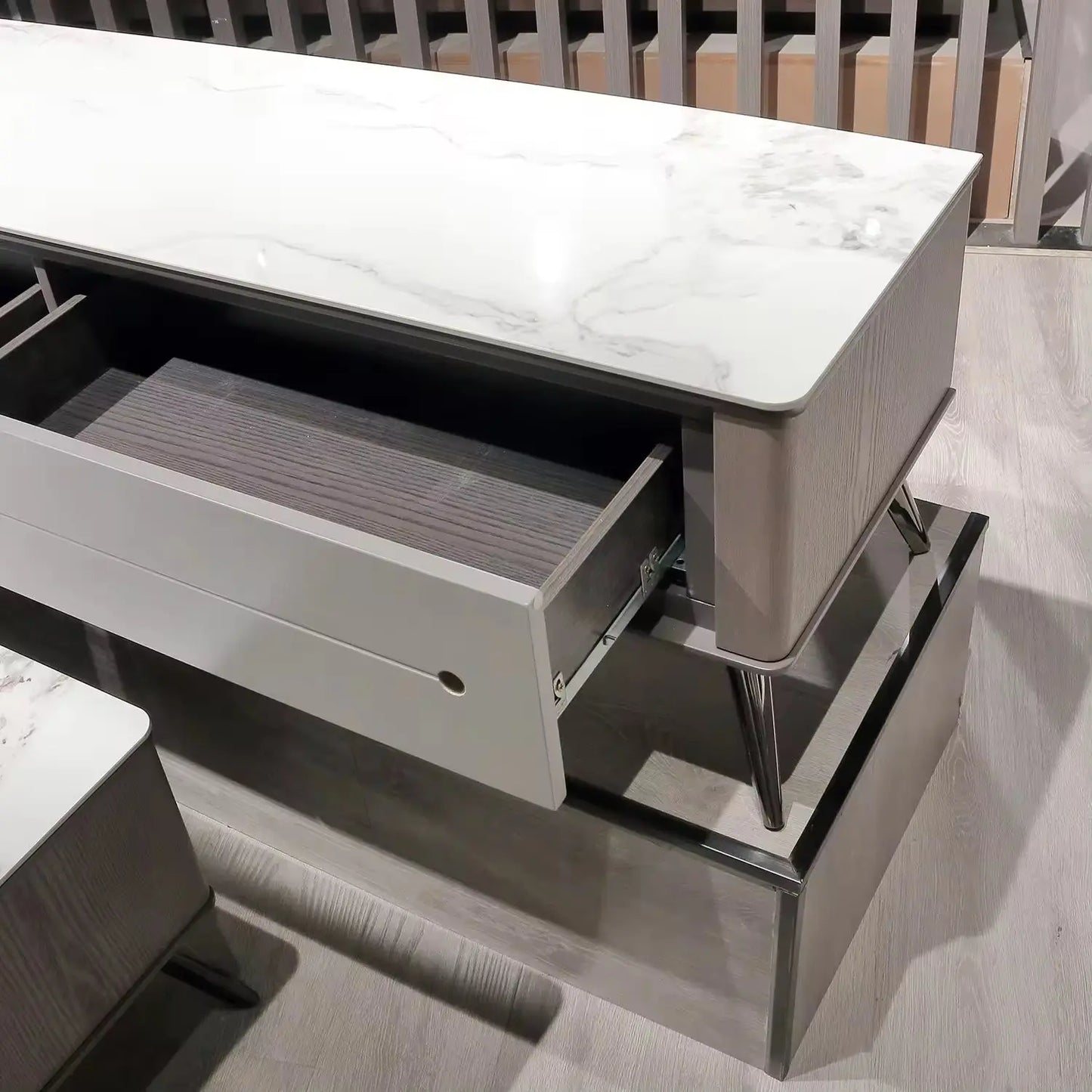 Modern Design Rectangular Coffee Tea Table Hotel Home Furniture Room Cabinets TV Stand with Storage Marsiling