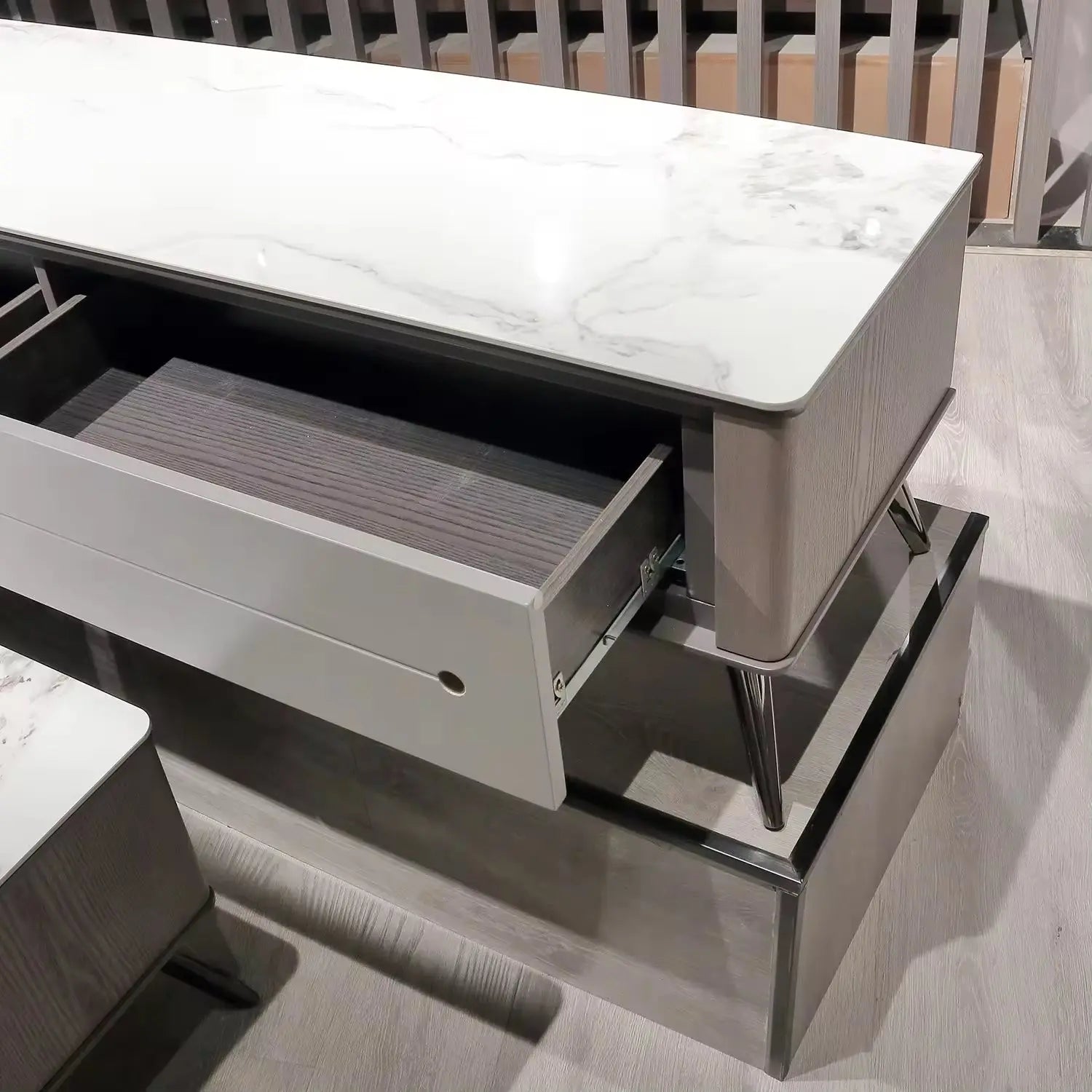 Modern Design Rectangular Coffee Tea Table Hotel Home Furniture Room Cabinets TV Stand with Storage Marsiling