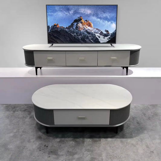 New Fashion Design Combination Home Use Furniture Sintered Stone Coffee Table TV Cabinet Marsiling
