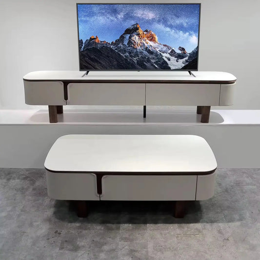 Simple Modern Home Living Room Furniture Wall Unit Microlite TV Cabinet TV Stand Microlite Coffee Table Marsiling